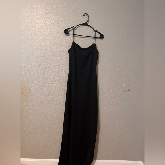 Halfheart Dresses & Skirts - Halfheart Slit Black Strapy Dress size Medium​